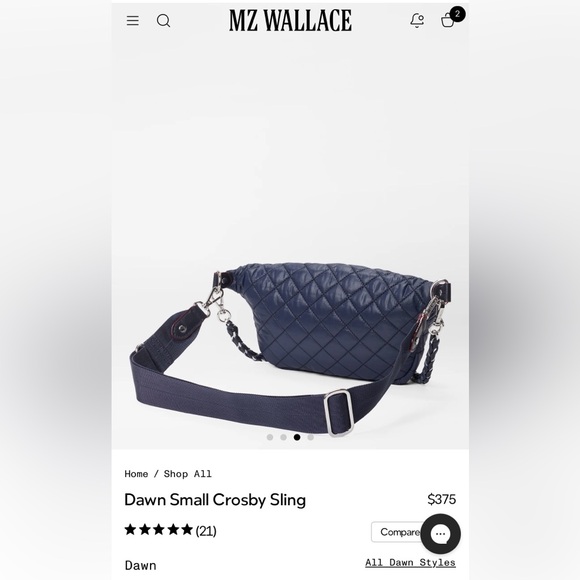 MZ Wallace Small Crosby Sling in Dawn (Navy) - Picture 6 of 13